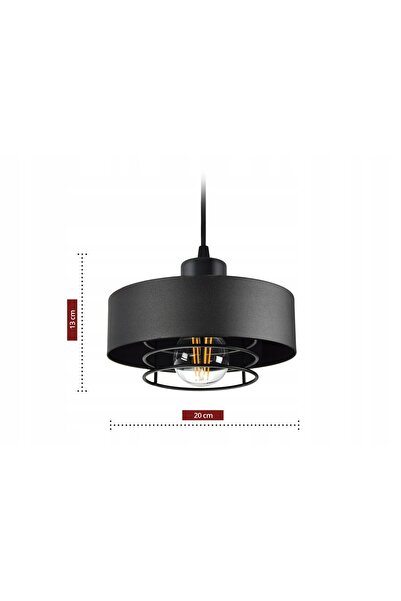 NO BRAND Aplică de perete neagră, stil Loft, cu LED Edison