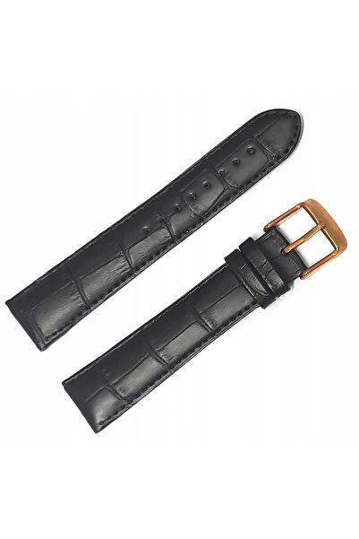 JORDAN KERR Curea de ceas din piele perforată neagră ADRIATICA 20 mm crocodil
