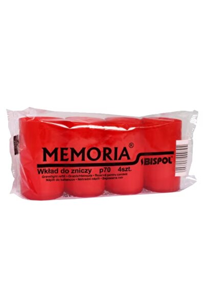 BISPOL Set 2 x 4 Candela Tip Rezerva Bispol, Plastic Rosu, 22 Ore