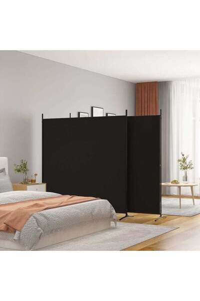 vidaxl Paravan cu 3 panouri, negru, 525 x 180 cm, textil
