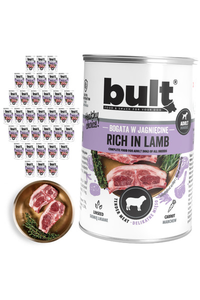 Bult Hrană umedă completă pentru câini, bogată în miel, conservă 36x400g