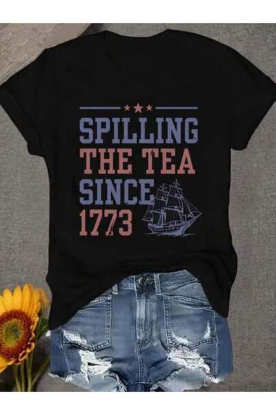 29CUN Casual Round-Neck Pullover Women'S T-Shirt Featuring A Ship Print, Comf...