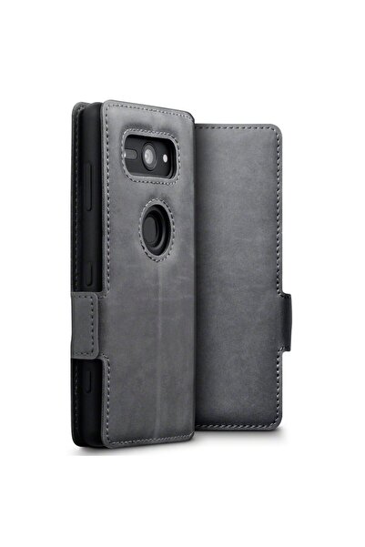 Terrapin Low Profile Δερμάτινη Θήκη - Πορτοφόλι Sony Xperia XZ2 Compact - Grey