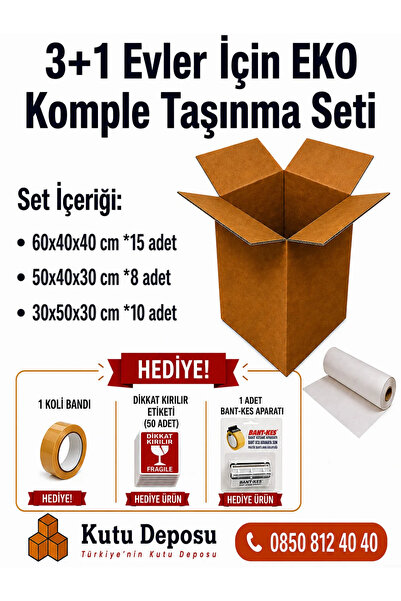 3+1 Evler için EKO Komple Taşınma Seti