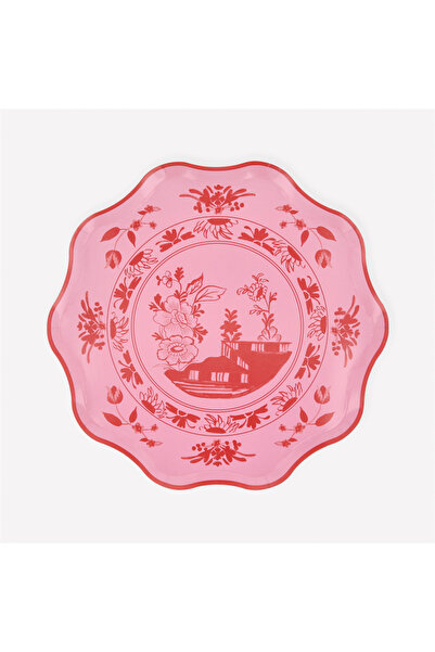 Meri Meri - Pembe Vintage Botanik Tabaklar - M - 8 Adet