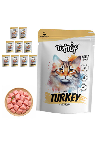 Tuf Tuf TufTuf hrană umedă completă pentru pisici cu curcan, pate, pliculețe ...