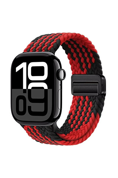 Choice61 44mm 45mm 46mm 49mm Z Black red Nylon Braided Loop Strap For Watch U...