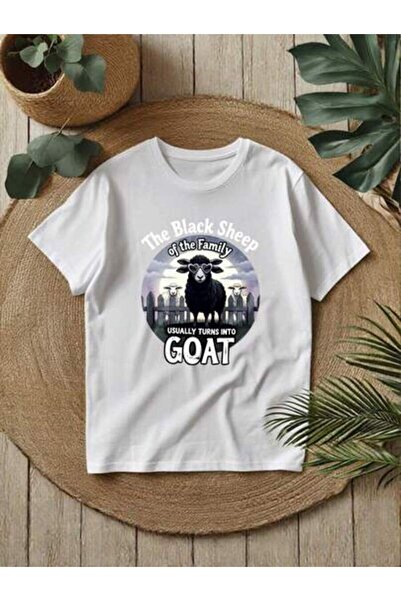 21JNRY تي شيرت برسومات مضحكة للجنسين بطبعة "The Black Sheep Of Family Becomes...