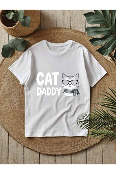 23ERVA Adult Unisex "Cat Dad" Sunglasses Cat Graphic T-Shirt, Loose Fit Casua...