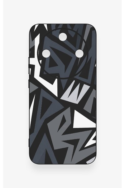 Vip Case Honor Magic 8 Lite Compatible Geometric Block Pattern Silicone Case