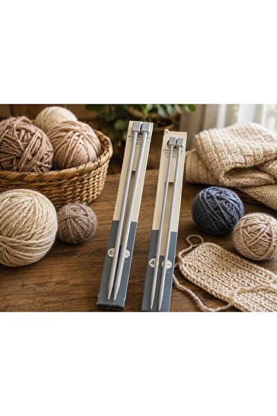 HOME CREATION Set 2 andrele pentru tricotat – 4 mm și 6 mm, lungime 25 cm