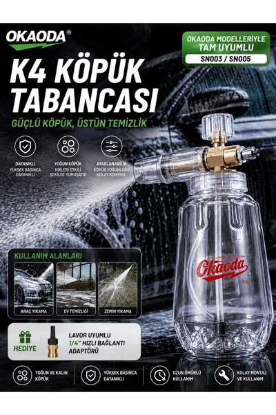 okaoda K4 oto yıkama tabancası kar köpüğü haznesi (üst düzey profesyonel kali...