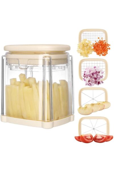 Navaris Πολυκόφτης Λαχανικών Vegetable Cutter Box από Ανοξείδωτο Ατσάλι με 4 ...