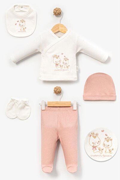 Bebitof 100% Cotton Spotted Giraffes 5-Piece Newborn Hospital Discharge Bodys...