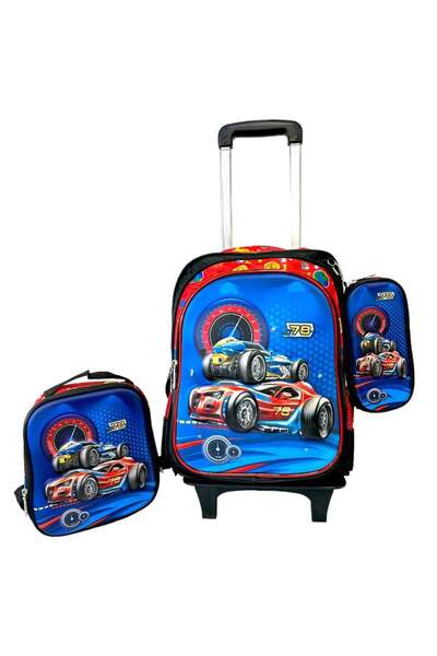 OEM Set complet de 3 piese, rucsac școlar cu roți, rucsac cu penar și geantă ...