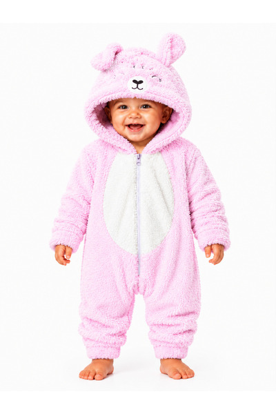 Chicsy Baby Girl Boy Baby Welsoft Plush Jumpsuit Hooded Zippered Winter Baby ...