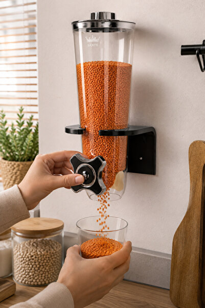 Binbirreyon Wall Mounted Legume Dry Food Storage Container Portioned Dispense...
