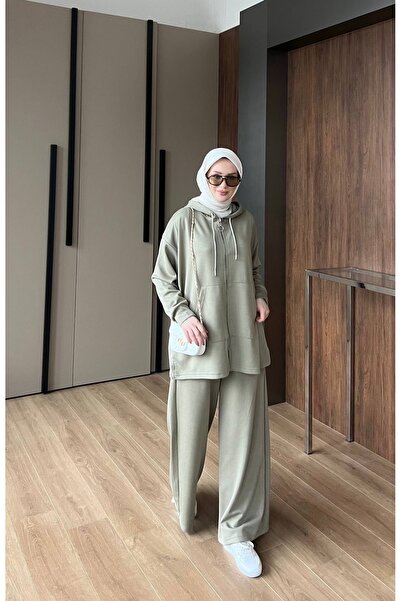 nurvina modest wear Oversize Hooded Modal Fabric Double Pocket Hijab Two-Piec...