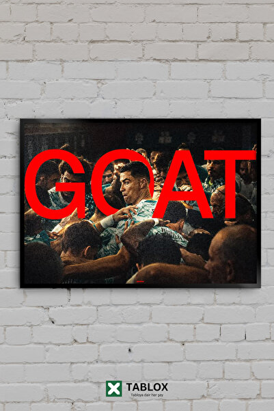 TABLOX Cristiano Ronaldo GOAT Portugalia Fotbal Tipografie Ramă Decorativă Ta...