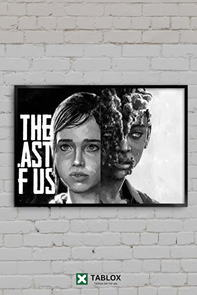 TABLOX The Last Of Us Ellie Enfected Tablou decorativ înrămat din MDF, alb-ne...