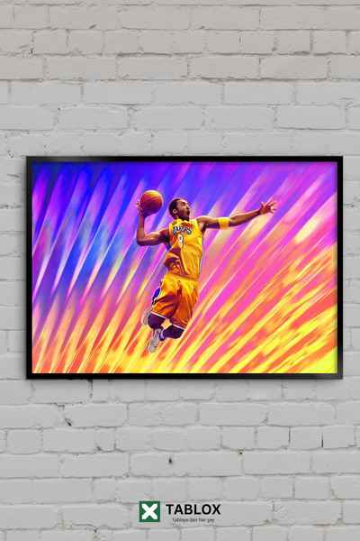 TABLOX Κόμπε Μπράιαντ Λέικερς 8 Μπάσκετ NBA Slam Dunk Έγχρωμο Διακοσμητικό Πί...