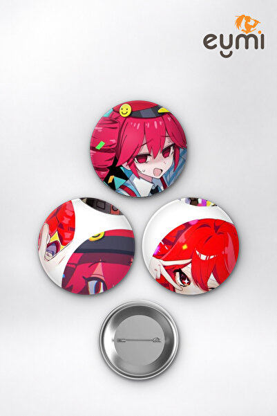 Eymi Design Vocaloid Kasane Teto Mesmerizer Çanta Süsü Rozet İğneli Buton Roz...