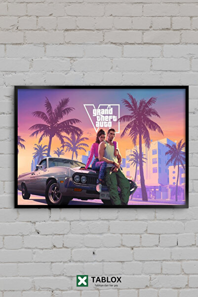 TABLOX GTA 6 Grand Theft Auto VI Vice City Παιχνίδι Αυτοκίνητο με Πλαίσιο Παλ...