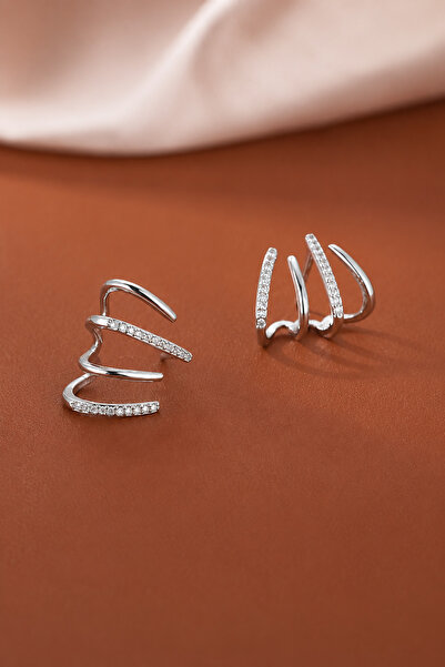 THE Steel Women's Silver Stone Hoop Earrings – Multiple Looks