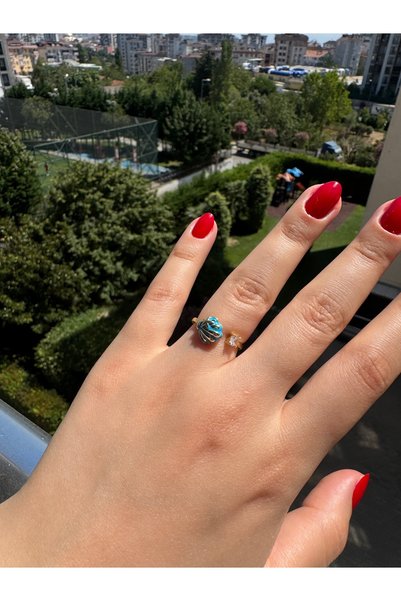 Generic Brand Turquoise Sea Shell Design Stone Women's Ring