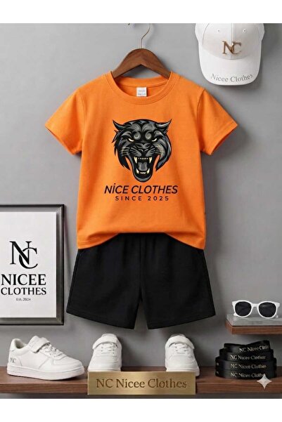 Leto Lykia Summer Children's T-Shirt Shorts Unisex (Leopard Printed)