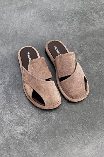 WilloWara Women's Genuine Leather Cross-Strap Slippers |   Voyi