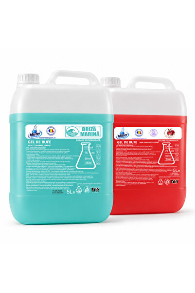Mister Detergent Detergent Lichid Pachet 10L Briza Marina + Baccarat Rose