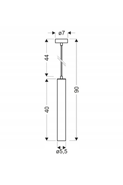NO BRAND Candellux Lampă Suspendată TUBO GU10 25W Negru cu Reglare IP20