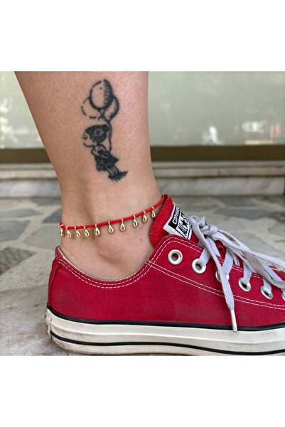 nesdesignn Drop Stone Afghan Beaded Anklet (Red)
