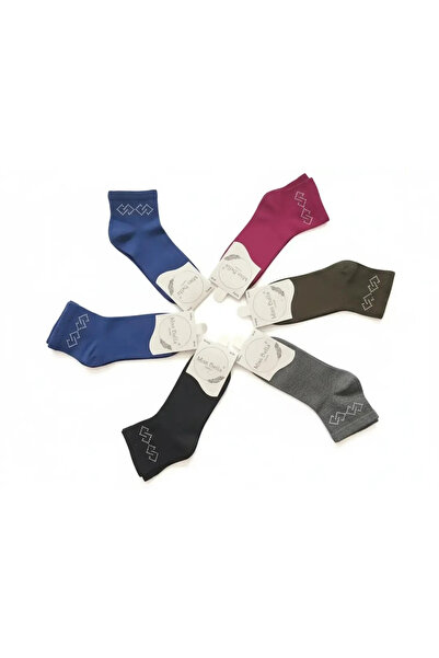 EfemİcGiyim Mixed Color Stone Detailed Seasonal Booties Socks 12-Pack