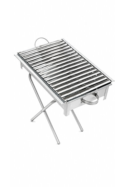ZÜMHA Ayaklı Büyük Mangal 50cm Kebapçı Geniş Oluklu Paslanmaz Galvaniz Gövde ...