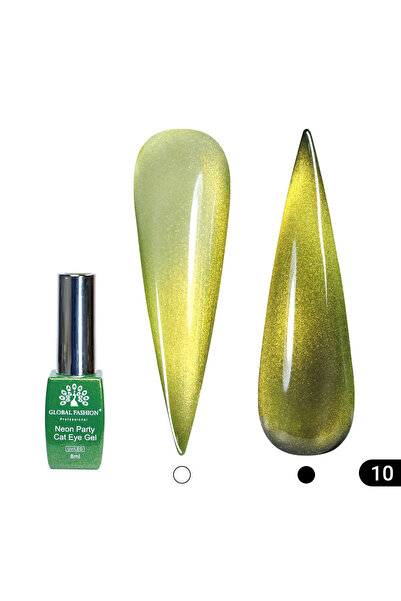 global fashion Oja semipermanenta Cat Eye Neon Party, efect 3D, Nr. 1, 8ml