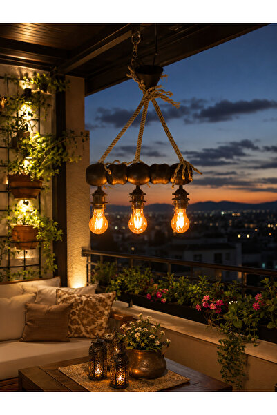 luvroshe Masal Home Çam Ağaç Lüks Balkon Avize