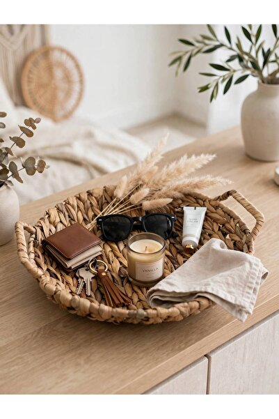 Bohem studio Hasır Çok Amaçlı Organizer Sepet - 30 cm