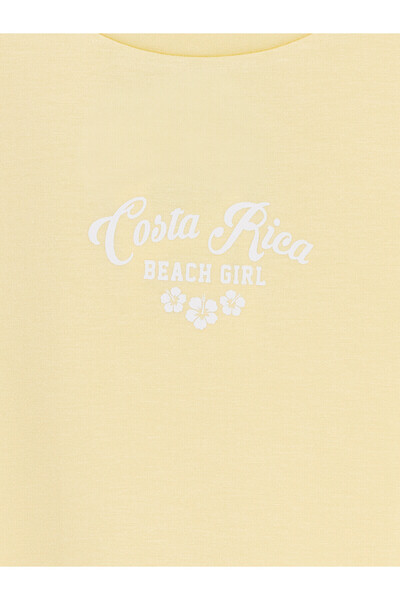 LC Waikiki Lcw Kids Yellow Text Printed Girls' Soft Touch Set