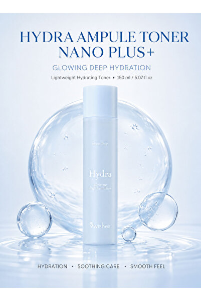 9WISHES Hydra Ampule Toner Nano Plus+ with Hyaluronic Acid & Coconut Water, L...