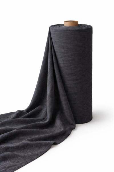 vivamaison Stonewashed Stone Washed 100% Cotton Fabric 240 cm Anthracite