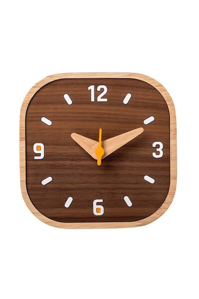 Generic Brand Wooden Desk Clock, Silent Non-Ticking Small Table Clock, Black ...