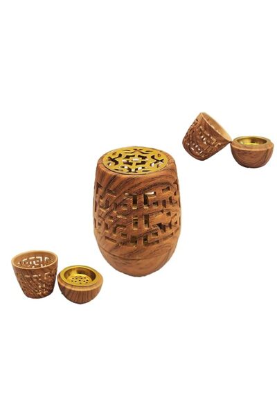Generic Brand Elegant Wooden-Style Charcoal Mabkhara Portable Incense Burner ...
