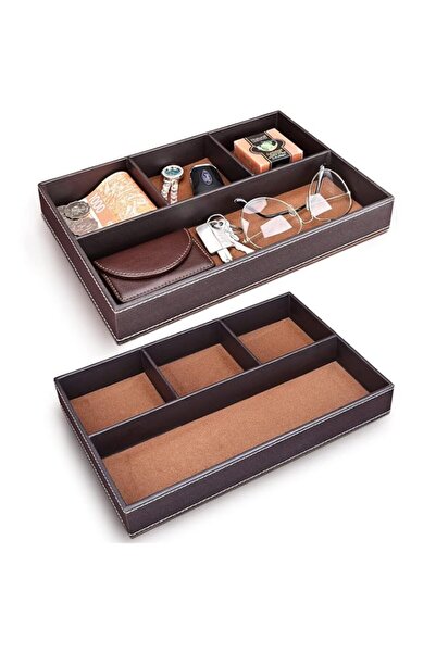 Generic Brand X spring Faux Leather Valet Tray, Premium PU Leather Accessory ...