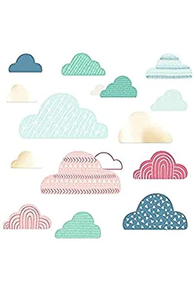 Generic RoomMates Cloud Wall Stickers, Plastic, Colourful, 2 Sheets, 14 Piece...