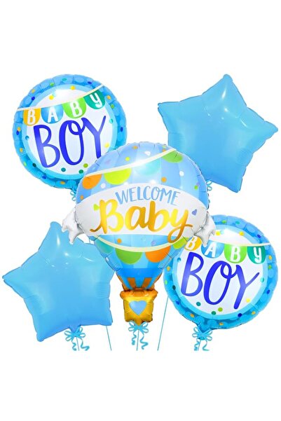 Generic KatchOn, Welcome Baby Boy Balloons - 31 Inch, Pack of 5 Its A Boy Bal...