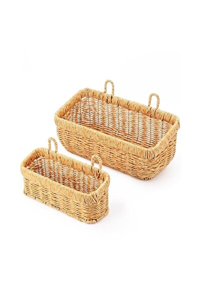 Generic Wall Hanging Basket, 2 Pcs Woven Hanging Wall Baskets for Storage Boh...