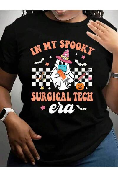 kai22 Groovy In My Spooky Surgical Tech Era Ghost Funny Halloween Black Graph...