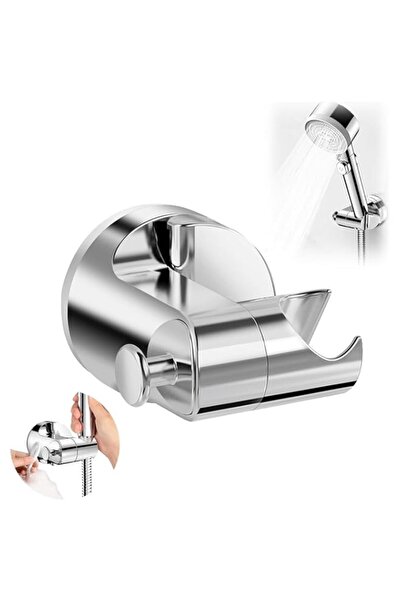 Generic X spring Shower Head Holder, Silvery Wall Mount with Adjustable Angle...